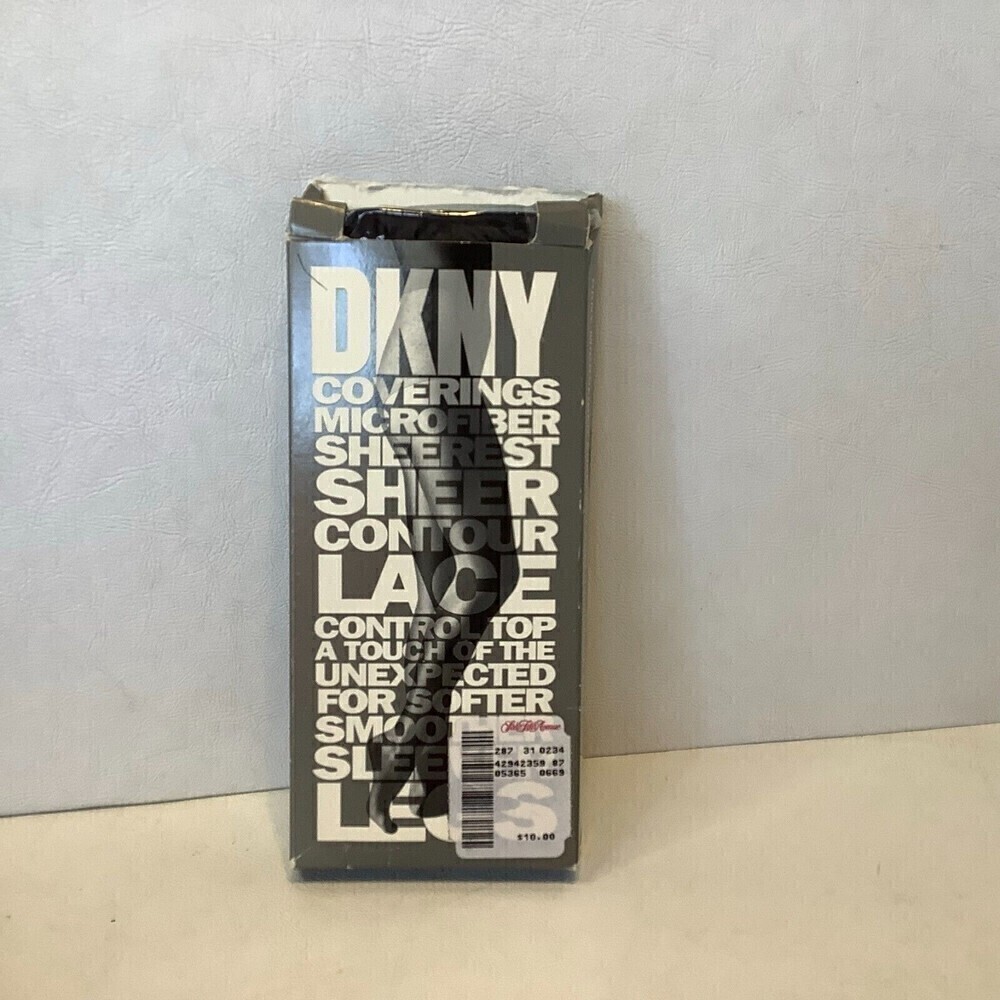 Vintage 1992 DKNY Microfiber Control Top Pantyhose Style 669 #3240-04 Black